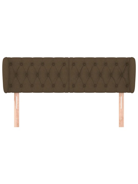 Čelo postele typu ušák tmavě hnědé 163x23x78/88 cm textil