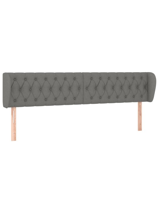 Čelo postele typu ušák tmavě šedé 183x23x78/88 cm textil