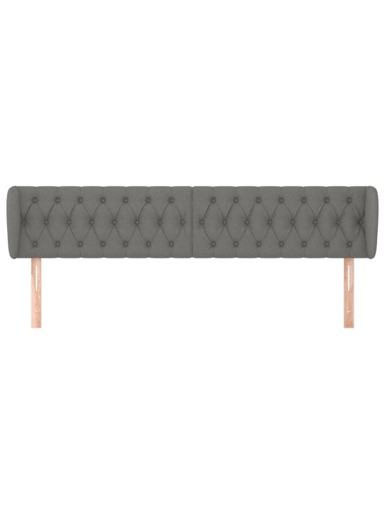 Čelo postele typu ušák tmavě šedé 183x23x78/88 cm textil