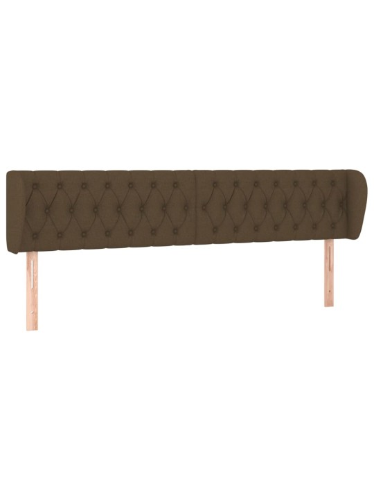 Čelo postele typu ušák tmavě hnědé 183x23x78/88 cm textil