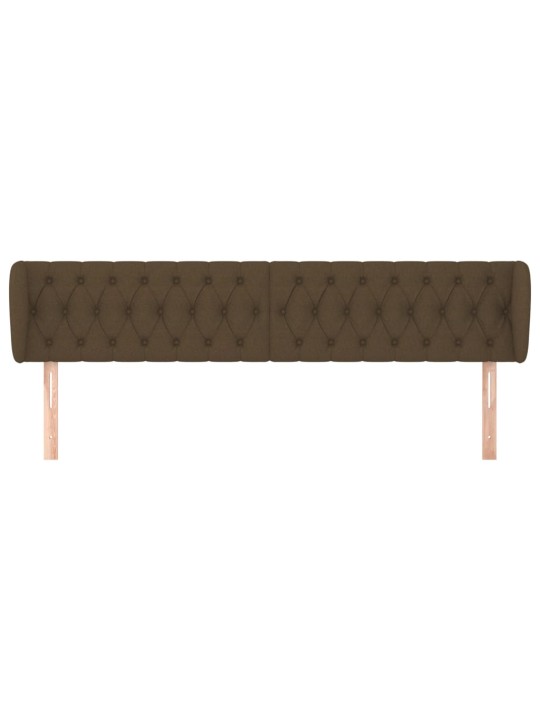 Čelo postele typu ušák tmavě hnědé 183x23x78/88 cm textil