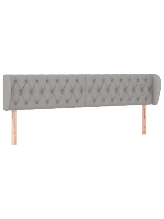 Čelo postele typu ušák světle šedé 203x23x78/88 cm textil