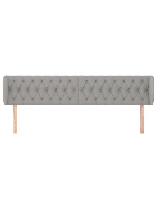 Čelo postele typu ušák světle šedé 203x23x78/88 cm textil