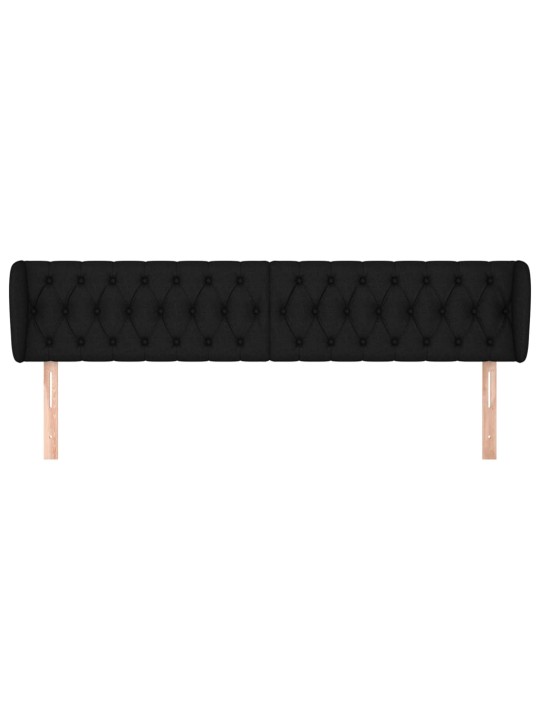 Čelo postele typu ušák černé 203x23x78/88 cm textil