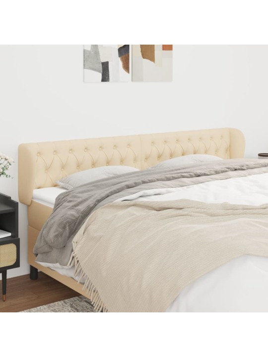 Čelo postele typu ušák krémové 203x23x78/88 cm textil