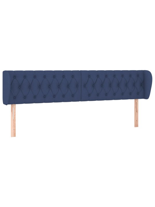 Čelo postele typu ušák modré 203x23x78/88 cm textil