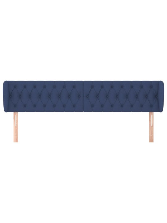 Čelo postele typu ušák modré 203x23x78/88 cm textil