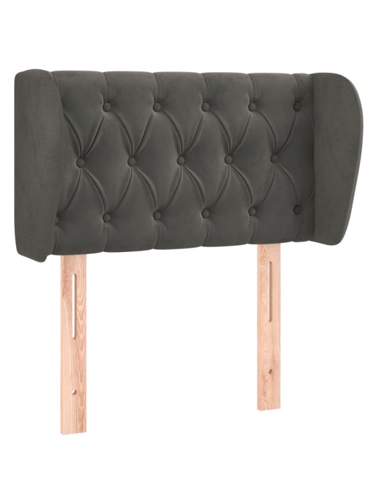 Čelo postele typu ušák tmavě šedé 83x23x78/88 cm samet