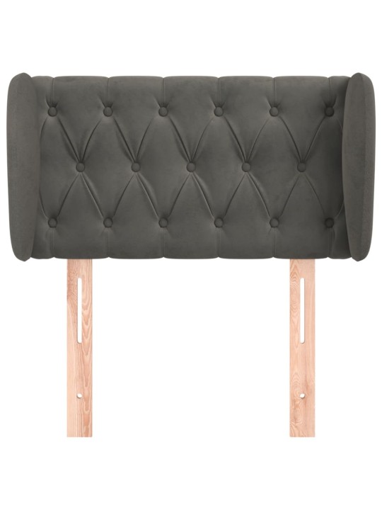 Čelo postele typu ušák tmavě šedé 83x23x78/88 cm samet