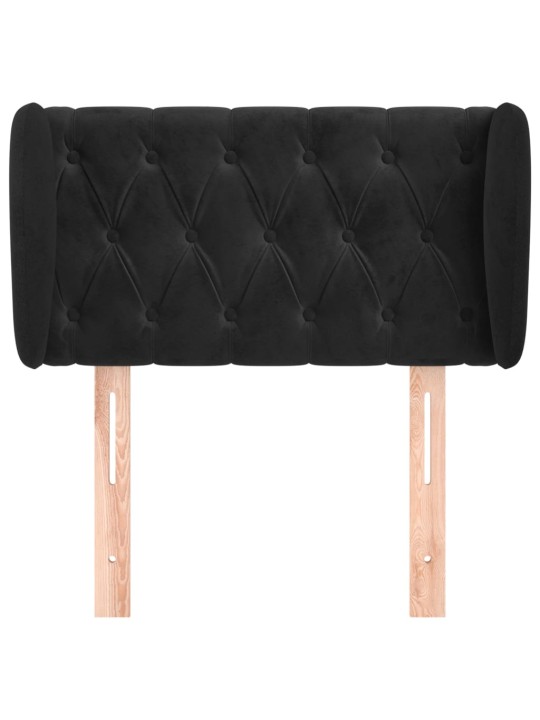 Čelo postele typu ušák černé 83x23x78/88 cm samet