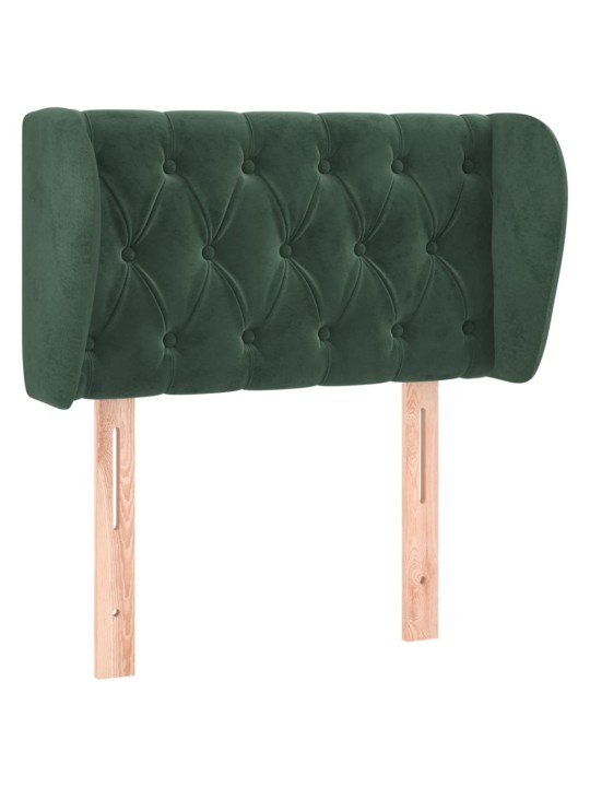 Čelo postele typu ušák tmavě zelené 83x23x78/88 cm samet