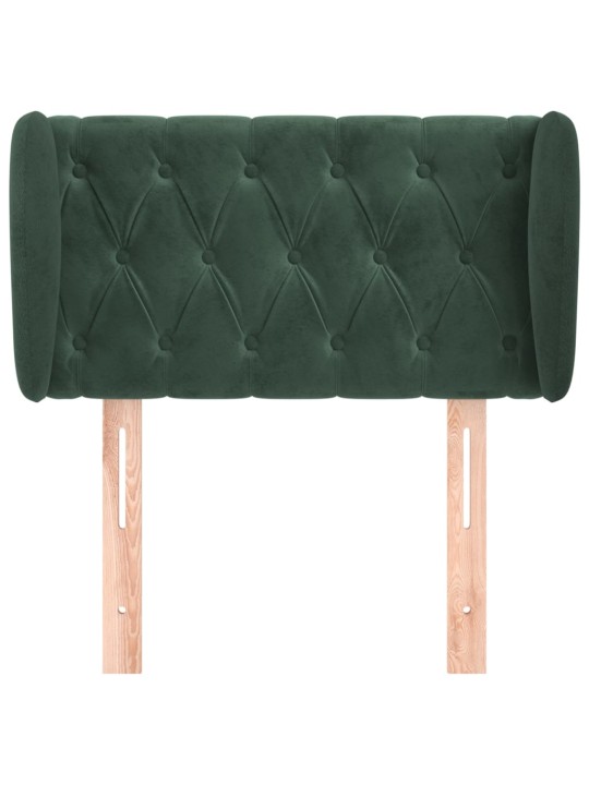 Čelo postele typu ušák tmavě zelené 83x23x78/88 cm samet