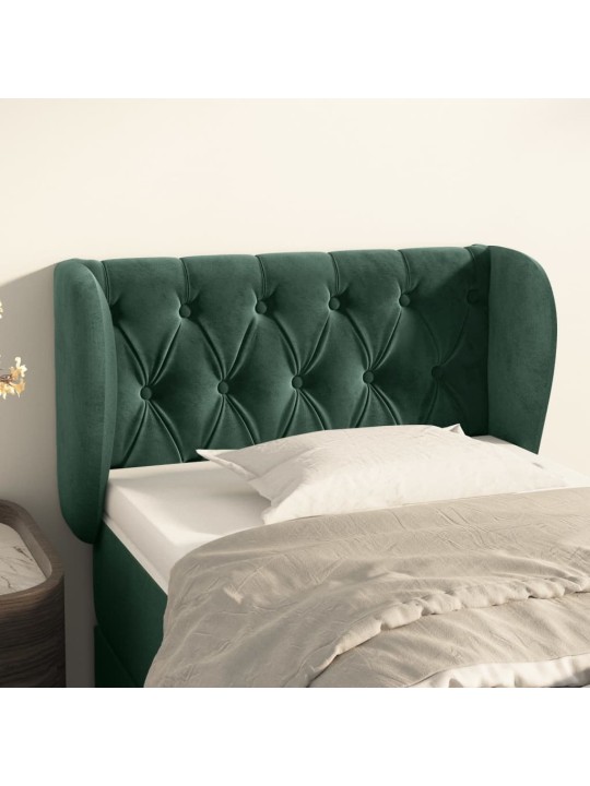 Čelo postele typu ušák tmavě zelené 83x23x78/88 cm samet