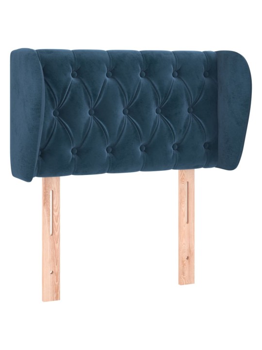Čelo postele typu ušák tmavě modré 83x23x78/88 cm samet