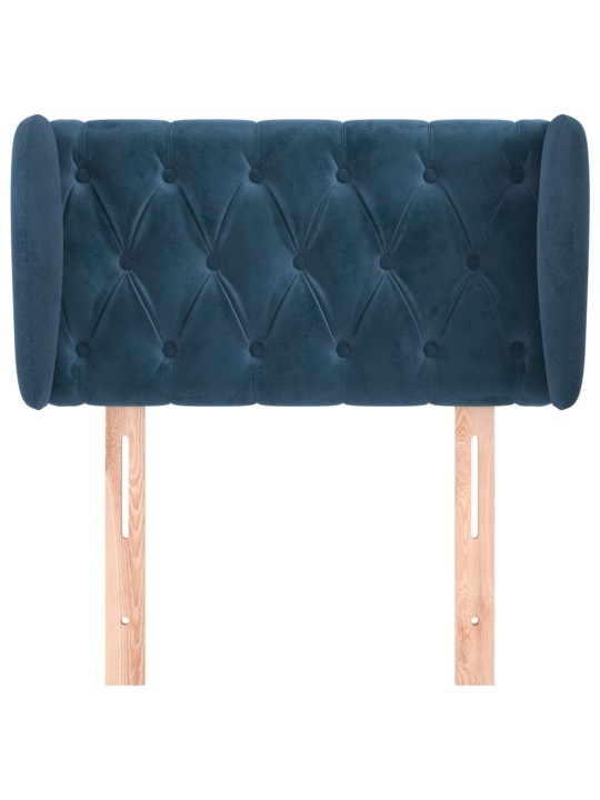 Čelo postele typu ušák tmavě modré 83x23x78/88 cm samet
