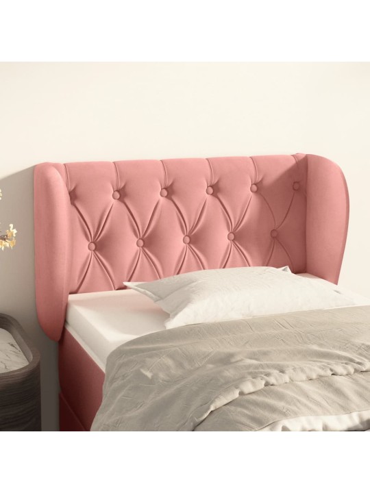 Čelo postele typu ušák růžová 83x23x78/88 cm samet