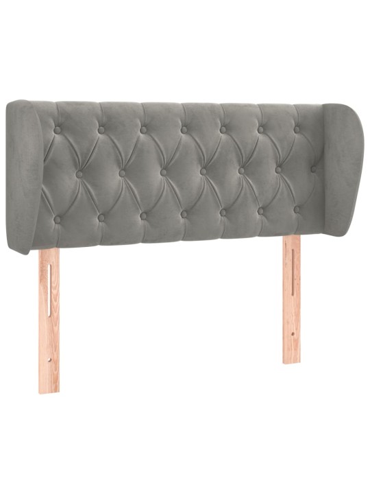 Čelo postele typu ušák světle šedé 93x23x78/88 cm samet