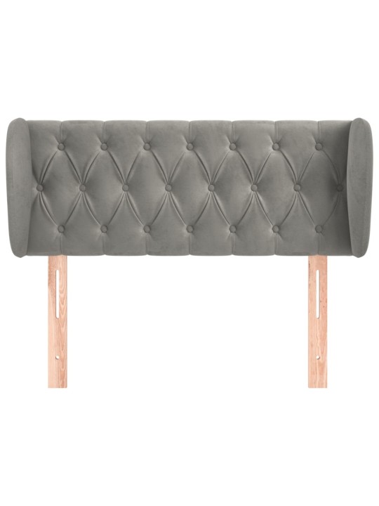 Čelo postele typu ušák světle šedé 93x23x78/88 cm samet