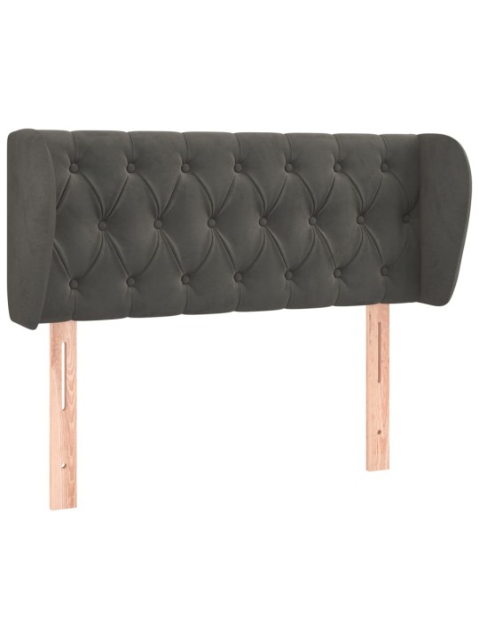 Čelo postele typu ušák tmavě šedé 93x23x78/88 cm samet