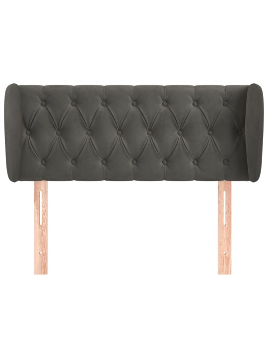 Čelo postele typu ušák tmavě šedé 93x23x78/88 cm samet