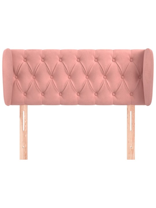 Čelo postele typu ušák růžová 93x23x78/88 cm samet
