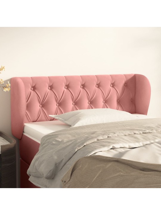 Čelo postele typu ušák růžová 93x23x78/88 cm samet