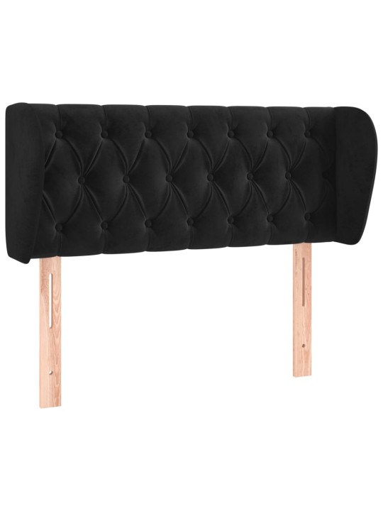 Čelo postele typu ušák černé 103x23x78/88 cm samet