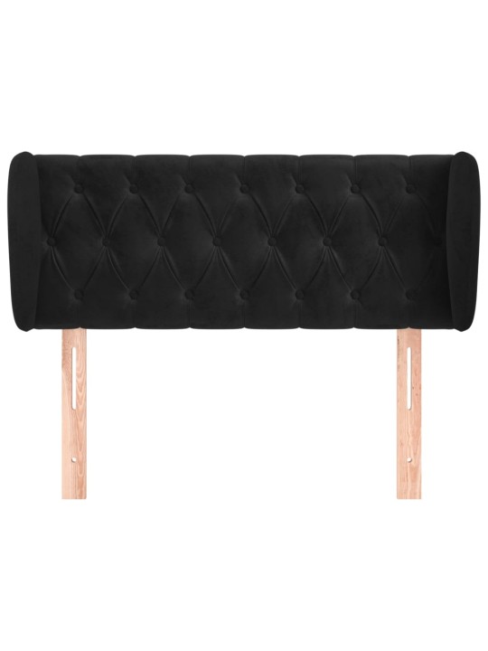 Čelo postele typu ušák černé 103x23x78/88 cm samet
