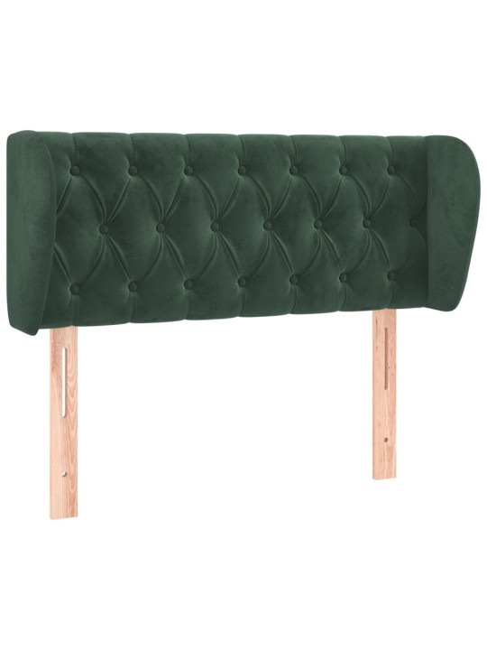 Čelo postele typu ušák tmavě zelené 103x23x78/88 cm samet