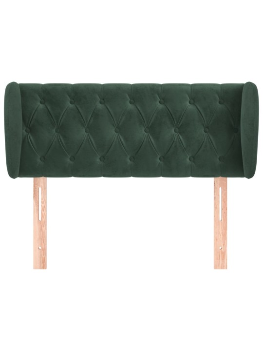 Čelo postele typu ušák tmavě zelené 103x23x78/88 cm samet