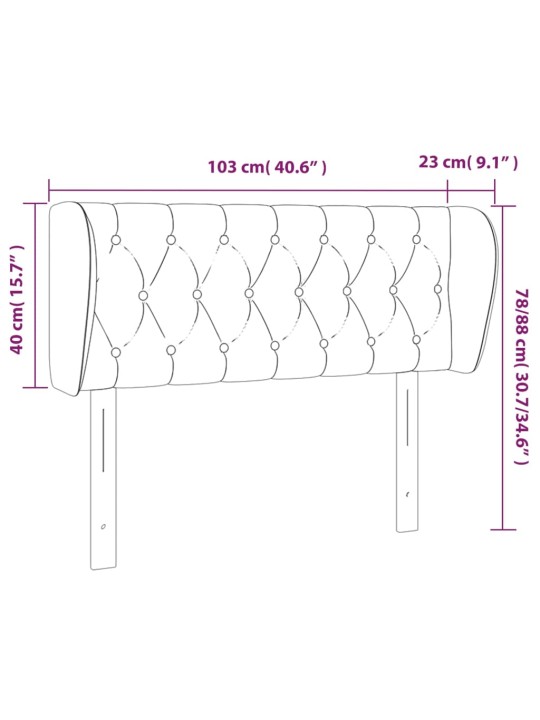 Čelo postele typu ušák tmavě zelené 103x23x78/88 cm samet