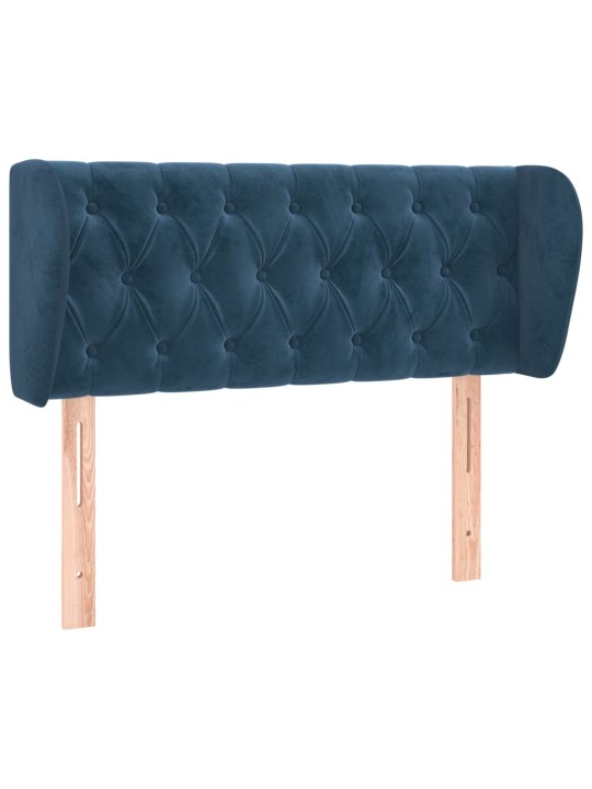 Čelo postele typu ušák tmavě modré 103x23x78/88 cm samet