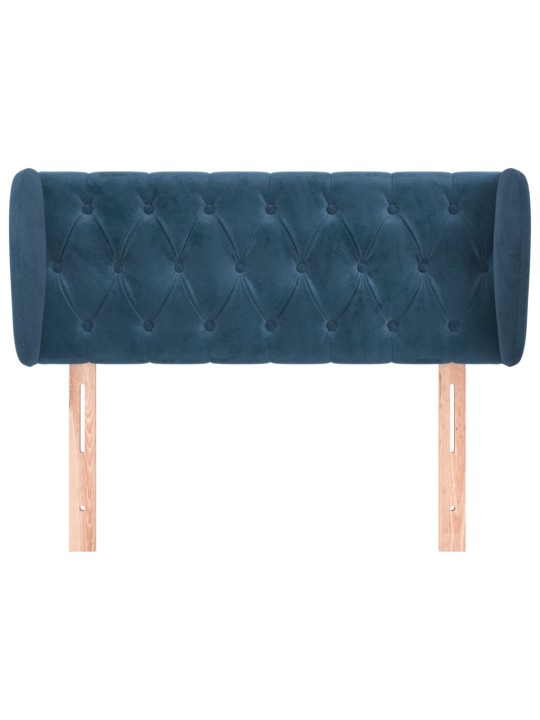 Čelo postele typu ušák tmavě modré 103x23x78/88 cm samet
