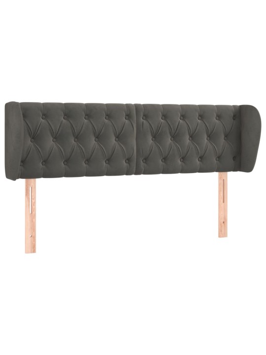 Čelo postele typu ušák tmavě šedé 147x23x78/88 cm samet