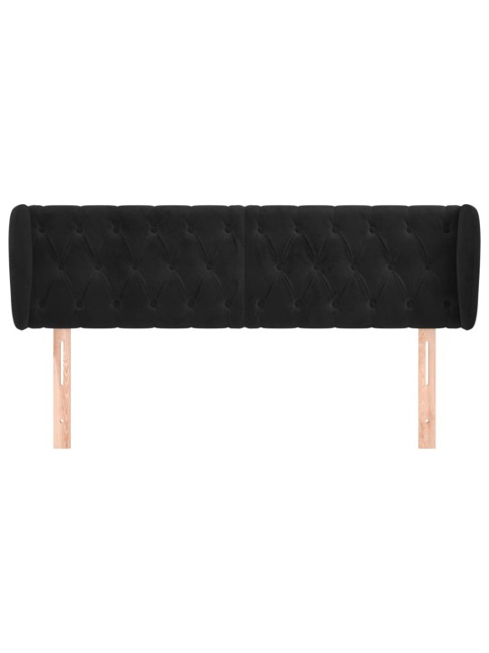 Čelo postele typu ušák černé 147x23x78/88 cm samet