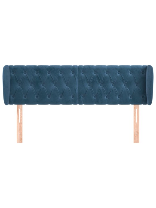 Čelo postele typu ušák tmavě modré 147x23x78/88 cm samet