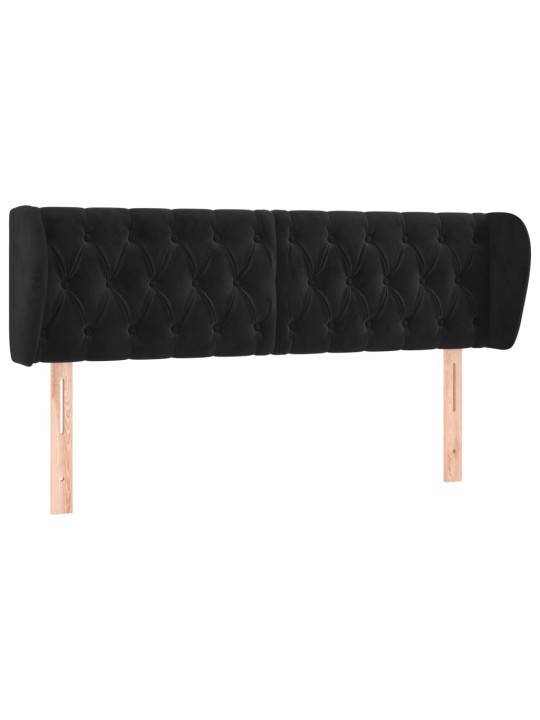Čelo postele typu ušák černé 163x23x78/88 cm samet