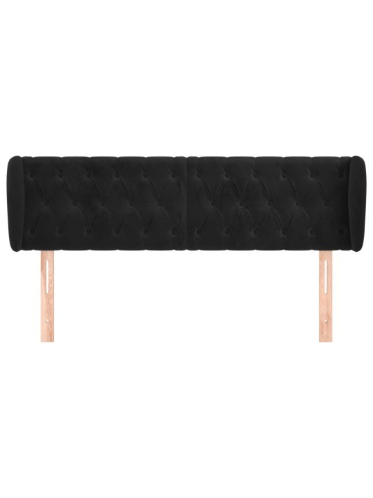 Čelo postele typu ušák černé 163x23x78/88 cm samet