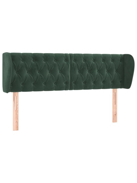 Čelo postele typu ušák tmavě zelené 163x23x78/88 cm samet