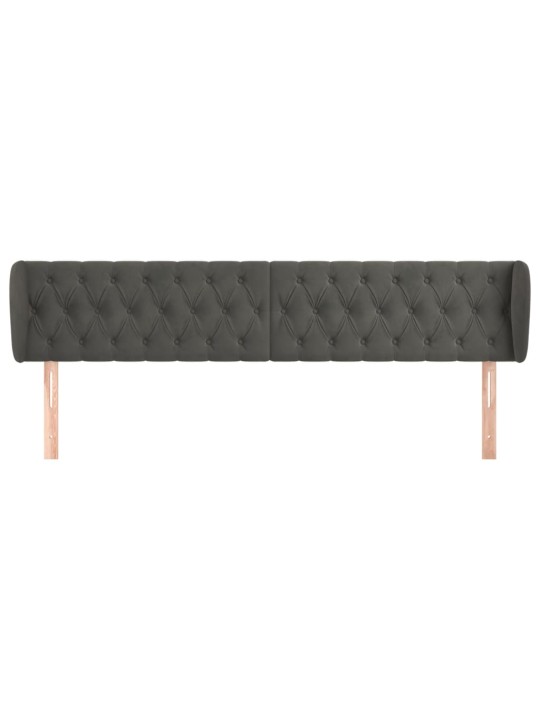 Čelo postele typu ušák tmavě šedé 183x23x78/88 cm samet