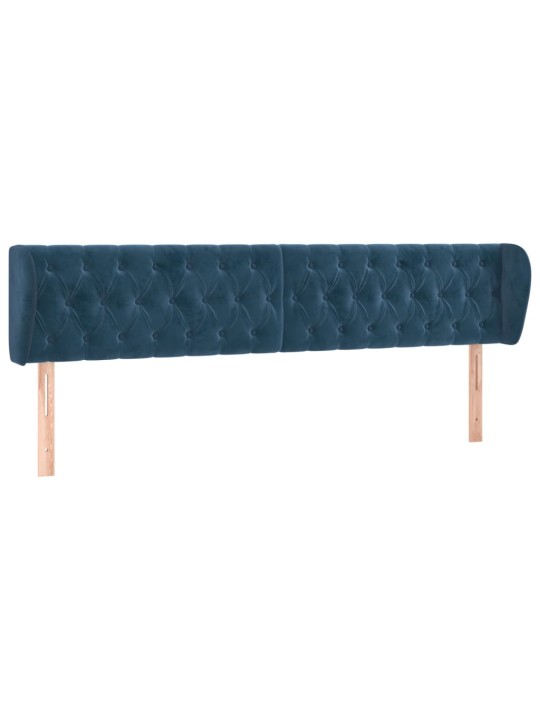 Čelo postele typu ušák tmavě modré 183x23x78/88 cm samet