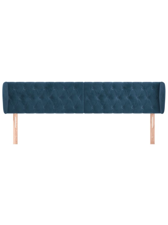 Čelo postele typu ušák tmavě modré 183x23x78/88 cm samet