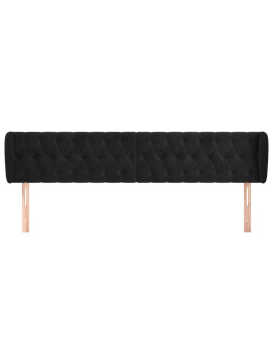 Čelo postele typu ušák černé 203x23x78/88 cm samet