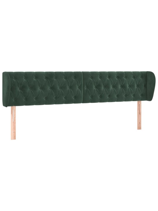 Čelo postele typu ušák tmavě zelené 203x23x78/88 cm samet
