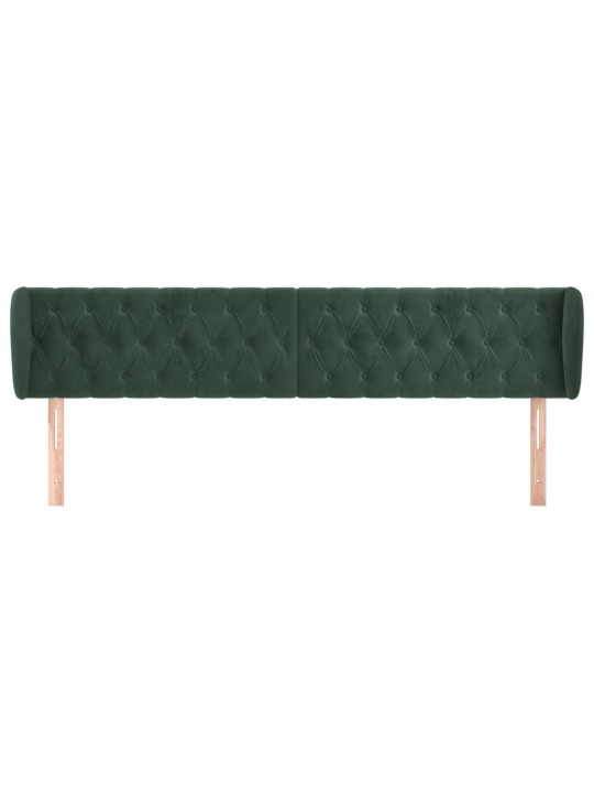 Čelo postele typu ušák tmavě zelené 203x23x78/88 cm samet