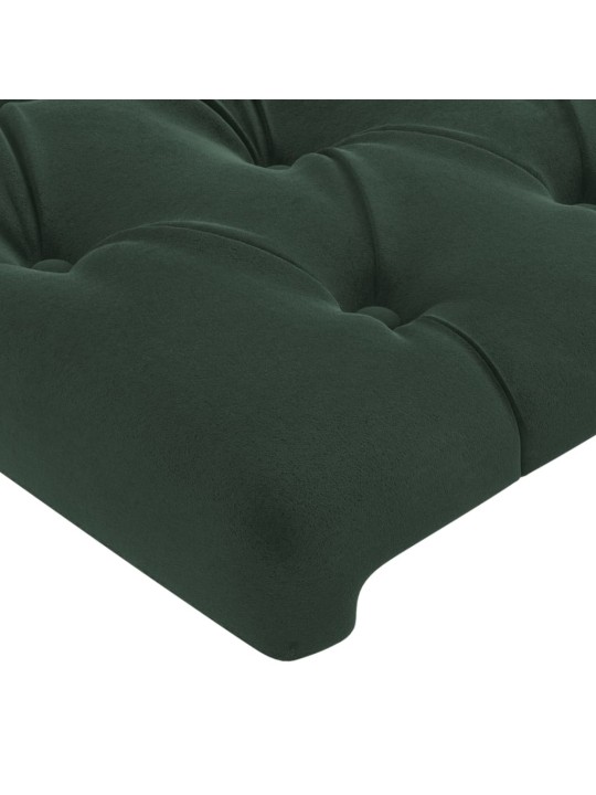 Čelo postele typu ušák tmavě zelené 203x23x78/88 cm samet