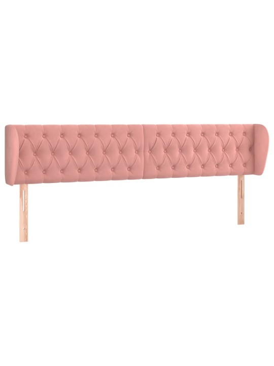 Čelo postele typu ušák růžová 203x23x78/88 cm samet