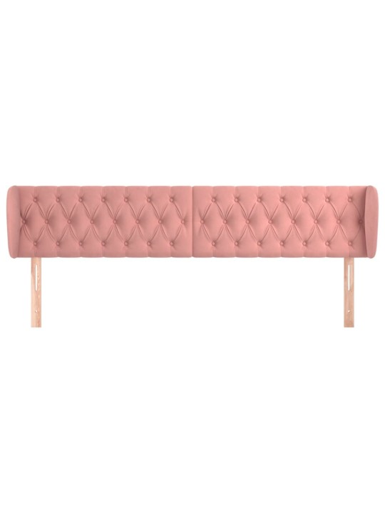 Čelo postele typu ušák růžová 203x23x78/88 cm samet