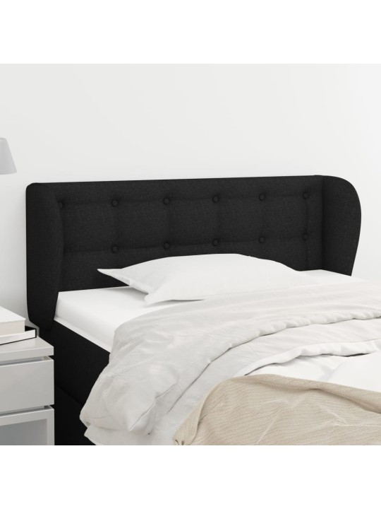 Čelo postele typu ušák černé 83x23x78/88 cm textil