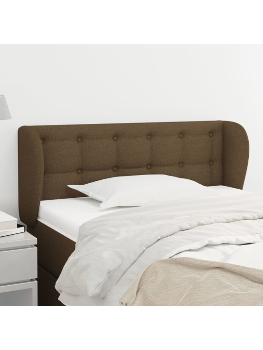 Čelo postele typu ušák tmavě hnědé 83x23x78/88 cm textil